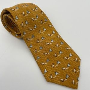 Hermes Men's Silk Tie Whisical Chicken Origami Pattern 7851